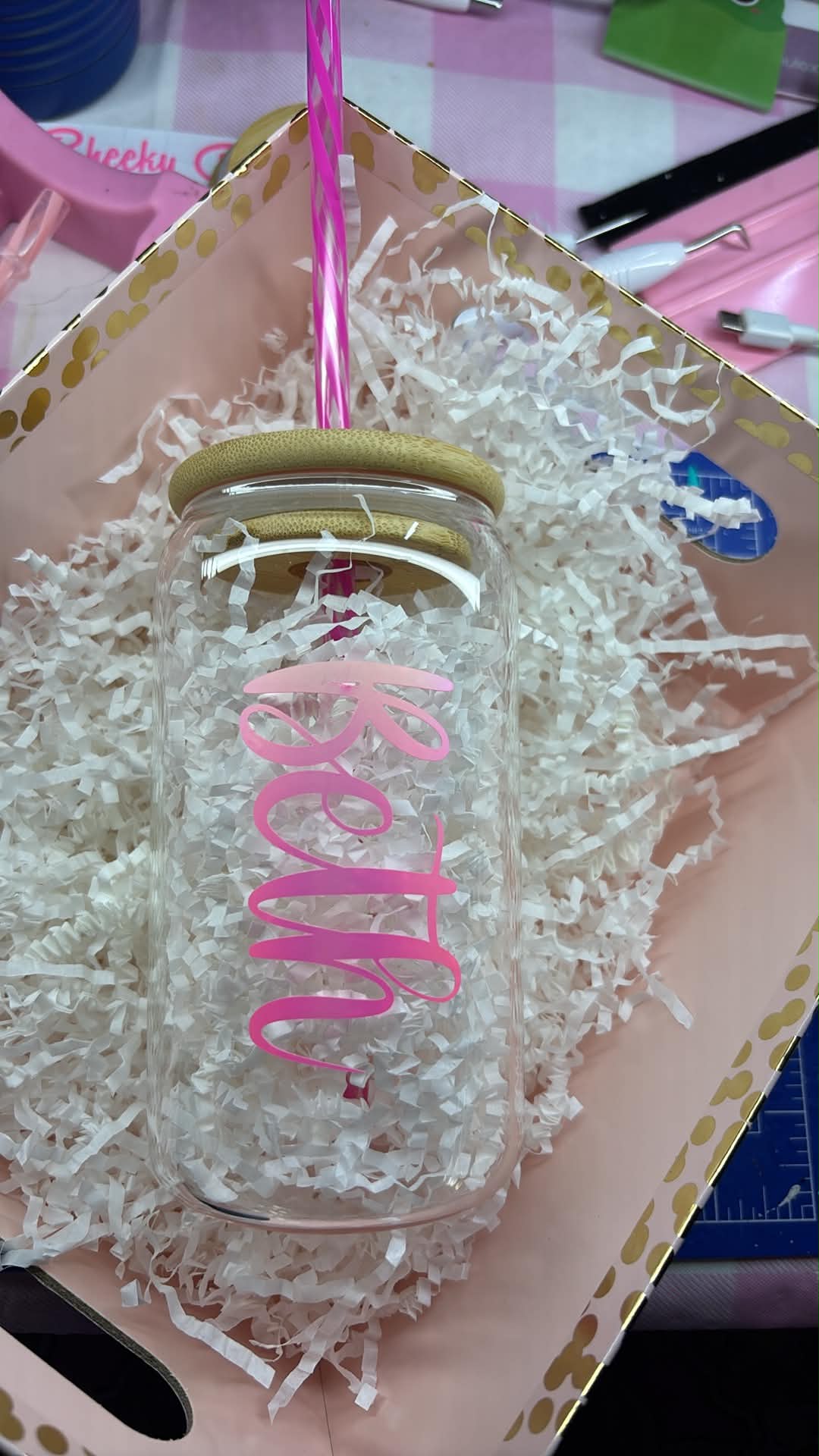 🥤 Personalized Glass Can Gift Set