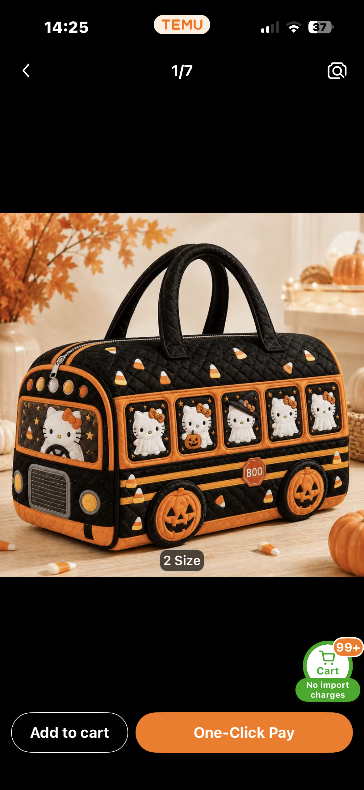 Sanrio Halloween Quilted Travel Bag