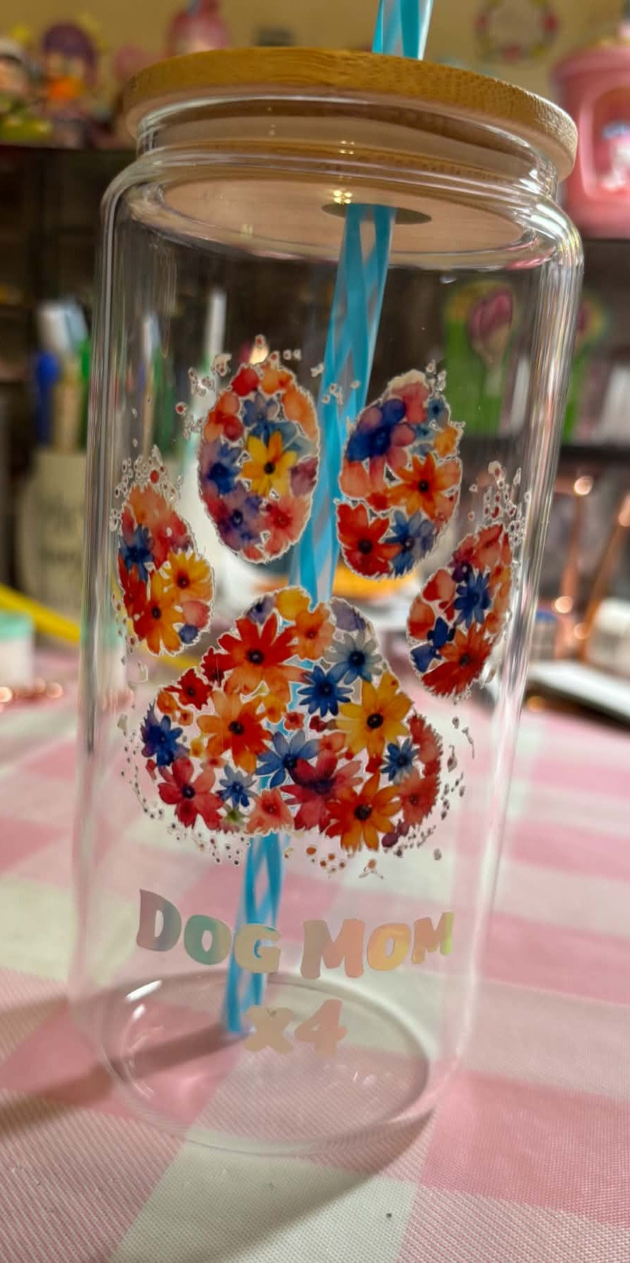 Personalized Dog Mom & Dog Dad Glass Can 🐾